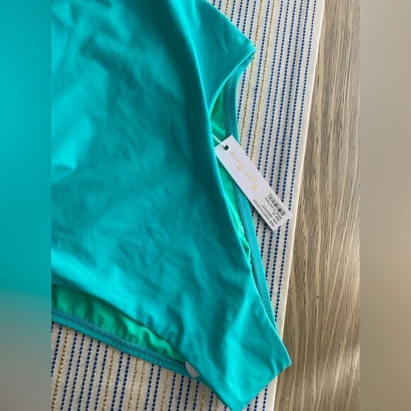 Jolyn Nova Scotia One piece Swimsuit Size XL  Mint Green Deep Back NWT - Picture 9 of 16